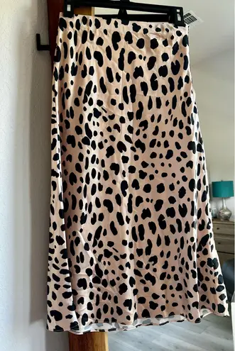Cheetah Print Women's Satin Midi Skirt Multiple