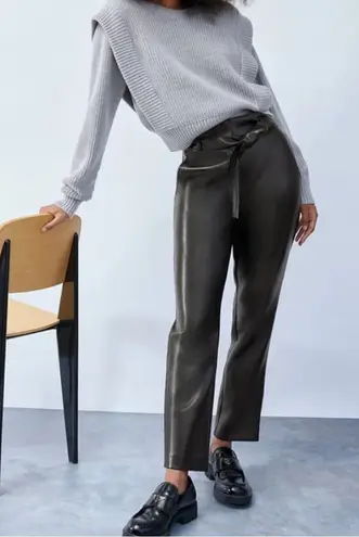 Babaton Aritzia Vegan Leather Belted Pants - Size 10