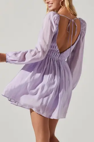 ASTR Purple Carina Open Back Mini Dress