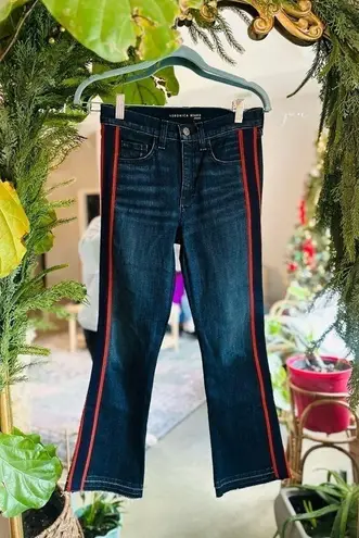 Veronica Beard Carolyn baby boot midnight red stripe crop jeans size 0/25