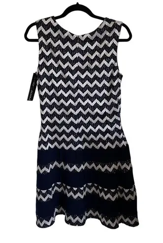 Betsy and Adam Chevron Cocktail Dress Mini to Midi sparkly zipup new years size 12 - Image 8