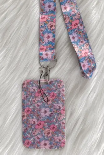 Floral lanyard with Id/ card holder Multi