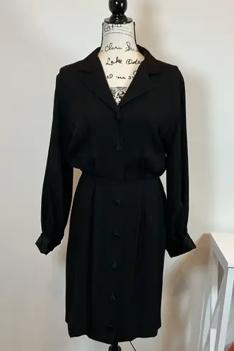 Andrew Harvey Black Button Down Long Sleeve Dress Career Office ProfessionalSz 6