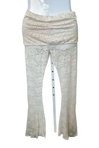 We Are HAH Free People All Tied Up Convertible Lace Pant Jumpsuit Ivory SZ S NWT White