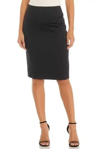 Magaschoni M Skirt Womens Size L Black White Knit Pencil Classic Pull On