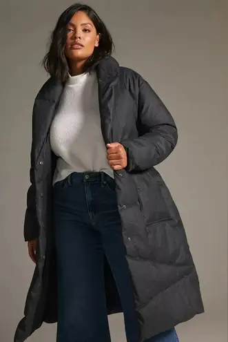 Bernardo NWT Anthropologie Wrap Puffer Jacket Plus Size 1X Black Belted Coat