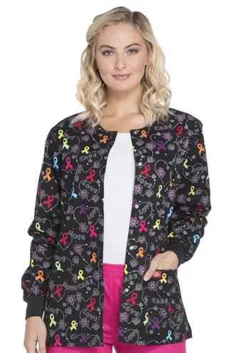 Dickies EDS Scrubs Jacket for Women Warm Up Snap Front