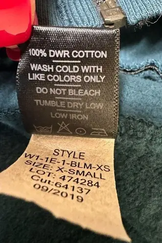 American Giant Storm Full Zip Hoodie Teal Green Women’s Size XS