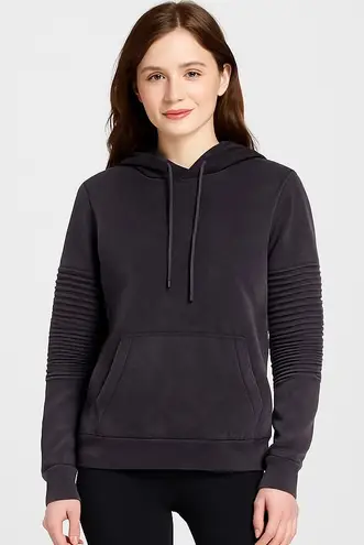 INC International Concepts Women's XS Moto Sleeve Hoodie