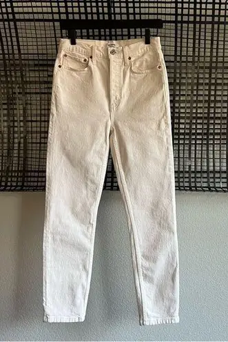 RE/DONE Orginals 90s High Rise Ankle Crop In Cream - Vintage White