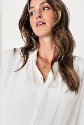 Lulus  Sz XS Everlee White Striped Button-Up Top thumbnail 7