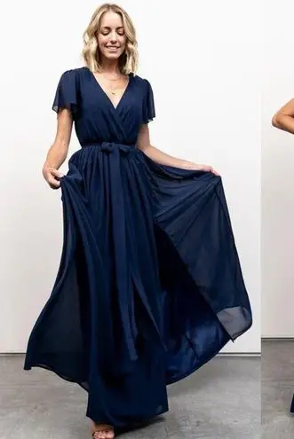 Baltic Born Kristina Cross Front Maxi Dress Navy Size S