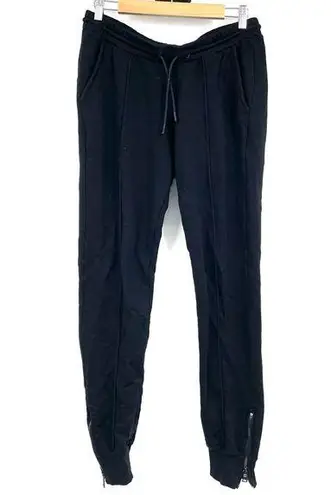 Cotton Citizen  Black Front Seam Ankle Zipper Sweatpants