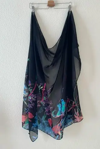 Floral sheer scarf wrap sarong