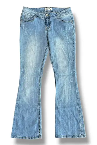 L.E.I. Ashley Low Rise Flare Jeans Women’s Sz 9 Light Wash Y2K 2000s Retro Denim Blue