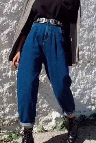 ZARA NWT ZARRA BLOGGERS FAV WIDE LEG SLOUCHY RELAX FIT HIGH WAISTED BELTED JEANS