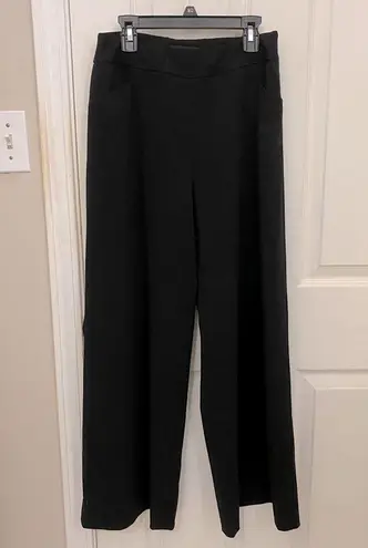 Piazza Sempione Straight Leg Wool Stretch Cropped Black Pants