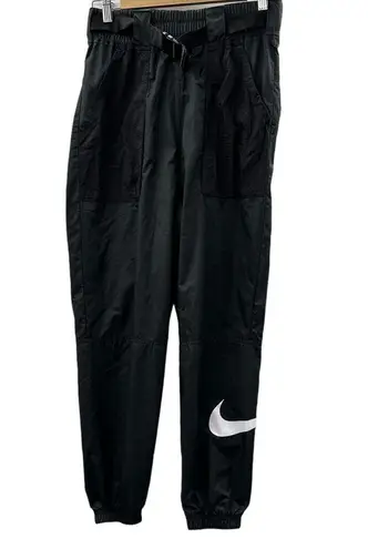 Nike  Tech Pack Woven Belted Black & White Swoosh Jogger Pants Size S