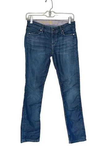 Rich & Skinny Sleek Nightshift Blue Jeans Whiskered Denim Womens Size 25 USA