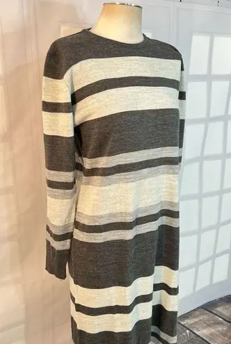 Tavin nwt long sleeve gray striped maxi length sweater dress size small 4