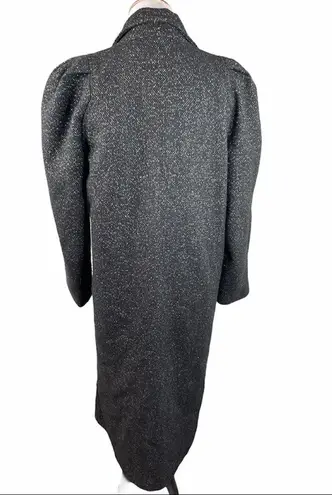 New York Girl Long Peacoat Black White Size 8