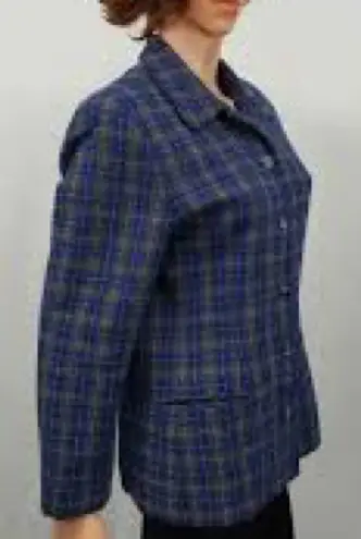 Vintage 80s Plaid wool jacket | modest | wool jacket | wool blazer Size 10