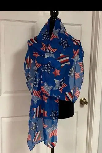 Patriotic stars red, white & blue wrap/scarf