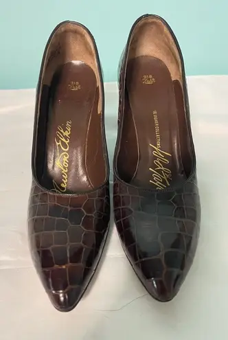Vintage 7.5A Brown Alligator Crocodile Women's Shoes S