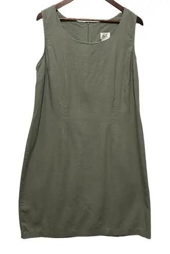 Kathie Lee Collection VTG Y2K Linen Blend Shift Dress XL Sage Green Minimalist