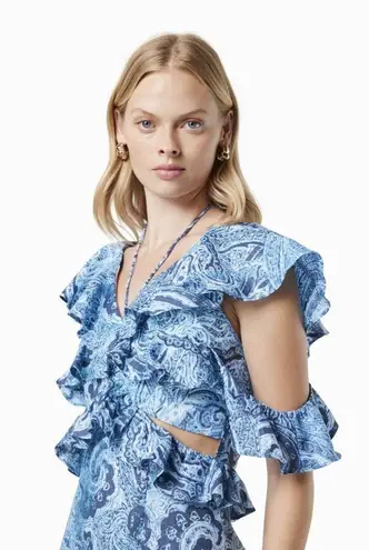 Elliatt Snow Printed Linen Gown Blue Floral