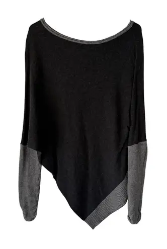 Love Stitch Sweater Womens Large Angora Wool Blend Asymmetrical Pullover