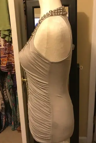 Black brand grey silver studded dressy tunic tank