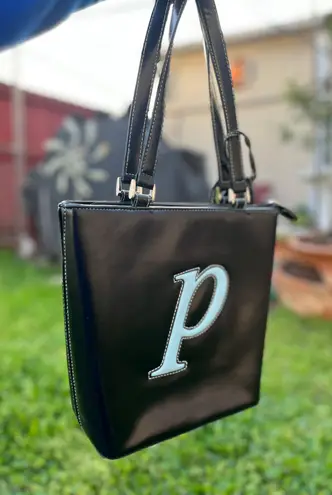 Letter p fashion Shoulder Bag Black