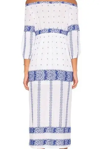 Bardot Revolve Santorini Off Shoulder Maxi Dress in Ivory