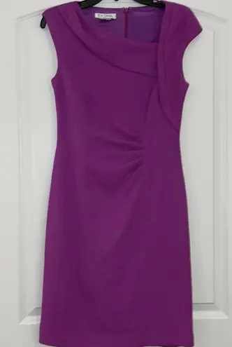 Kay Unger  Purple Ruched Sheath Dress