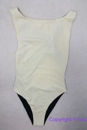 NEW La Gotta zariah color blocked asymmetric one piece swimsuit, size S White