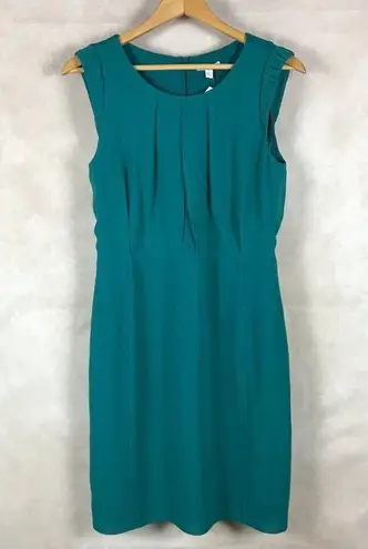 Green Pleated Wear to Work Sheath Dress NWT 6