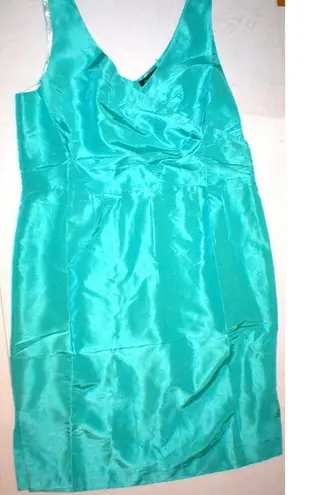 Ashley Stewart New Womens Dress 18 Faux Wrap Green Sheen Sleeveless Metallic