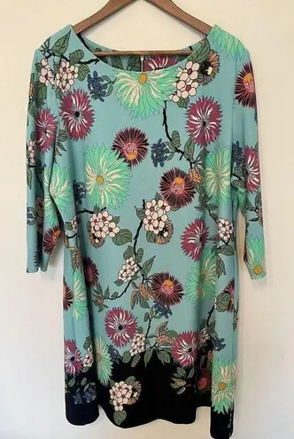 Gabby Skye Floral Print Long Sleeve Shift Women's Size 18 Dress