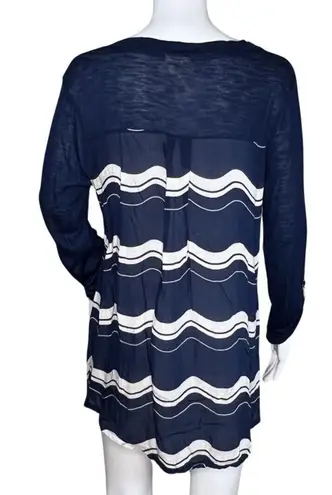 Anthropologie Porridge Shirt Womens Medium Blue Wave Tee Essential Basic Casual