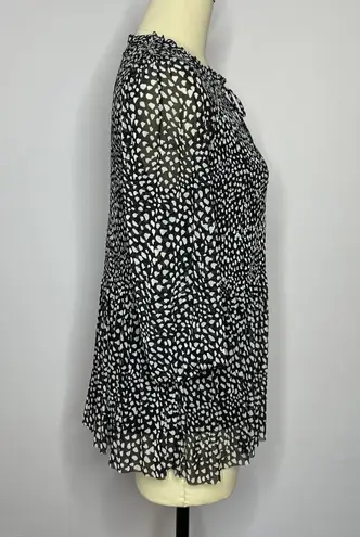 Rose + Olive Boho Peasant Tie Top Blk/White L