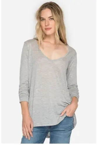 Johnny Was Calme Long Sleeve Top Small Light Grey Tencel Oversized Lightweight