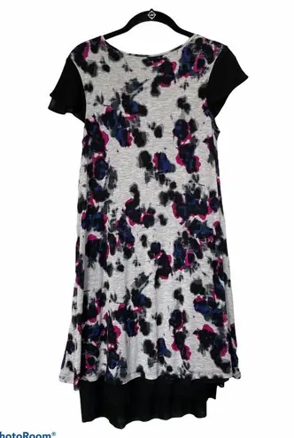 Kensie NWT  Animal Cheetah Print Black Gray Pink Spotted Dress Size XS