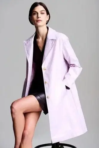 New NWT $495 Jane Post Iconic Light Slicker Rain Coat Trench Womens M Blush Pink Size M