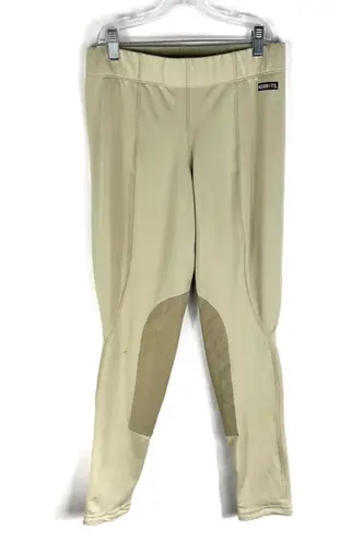 Kerrits Equestrian Performance Suede Patch Knee Beige Khaki Performance Tights L