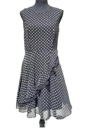 Maison Jules Polka-Dot Ruffled A-Line Dress SIZE 6