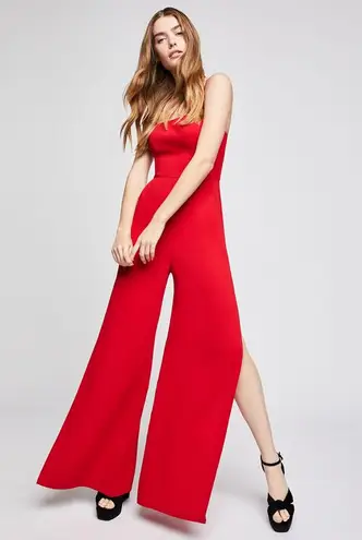 BCBGeneration Red Jumpsuit with Leg Slits NWT Size 4 25 81 Off Retail New With Tags From Annette