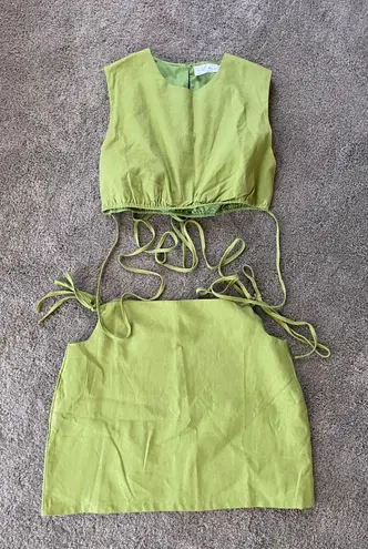 Two Piece Wrap Set Green Size L