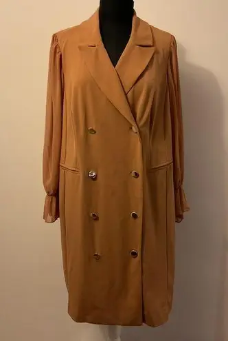 Shelby & Palmer 1. NWT Tan long sleeve double breasted blazer dress SZ 16 W