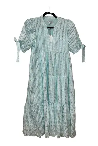 English Factory GINGHAM TIERED MIDI DRESS Medium NWT Mint color short sleeve